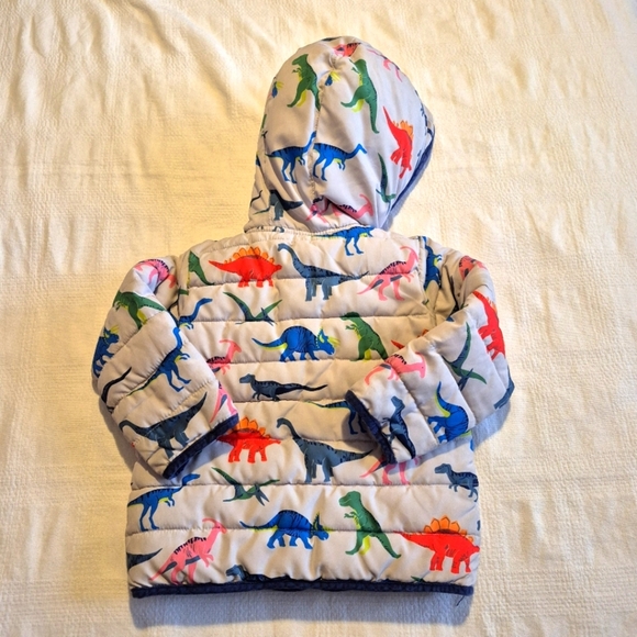 Baby Boden size 2-3 years Dinosaur sherpa lined jacket, play condition - Picture 7 of 7